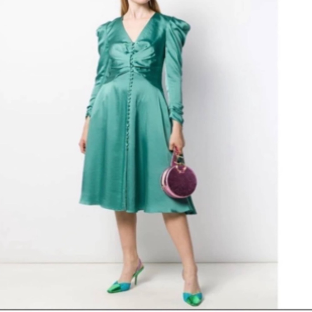 Jonathan Simkhai Ruched Front V-Neck Dress